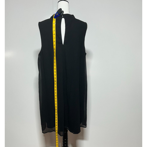 Torrid Shift Dress 1X Knee Length Black Choker Neck Back Keyhole Witchy Party - Picture 7 of 11